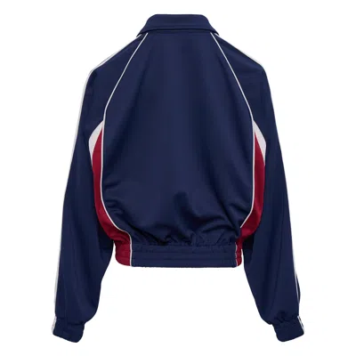 We11 Done Navy Womens Contrast Track Jacket In Black