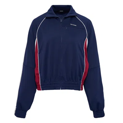 We11 Done Navy Womens Contrast Track Jacket In Black