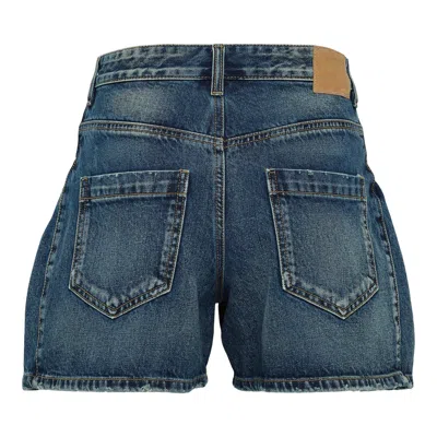 We11 Done Navy Womens Tuck Detail Shorts In Blue