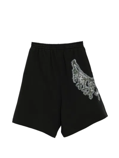 We11 Done Necklace-print Shorts In Black