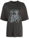 We11 Done Necklace Teddy-print Cotton T-shirt In Grey