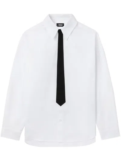 We11 Done Necktie-detail Cotton Shirt