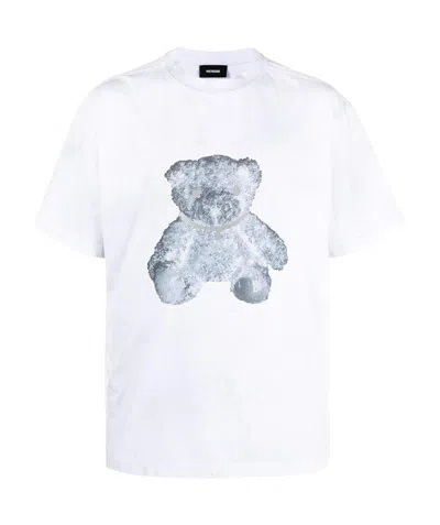 We11 Done Negative Teddy Print T-shirt In White