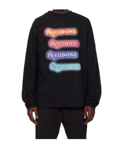 We11 Done Neon Logo T-shirt In Black