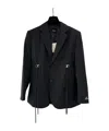 We11 Done Notched Lapel Blazer In Black