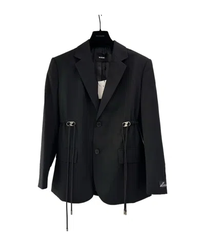 We11 Done Notched Lapel Blazer In Black