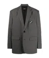 We11 Done We11done Oversized Suit Logo-patch Blazer In Black