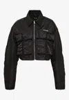 We11 Done Nylon Cropped Jacket In Black