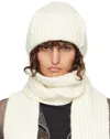 We11 Done Off-white Chunky Muffler Beanie In Ivory