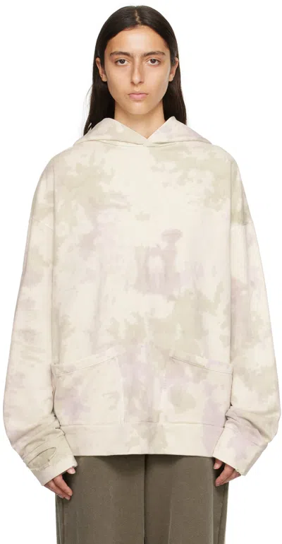 We11 Done Off-white Distressed Hoodie In Ivory