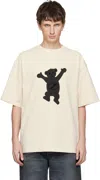 We11 Done Off-white Logo Teddy T-shirt In Neutral