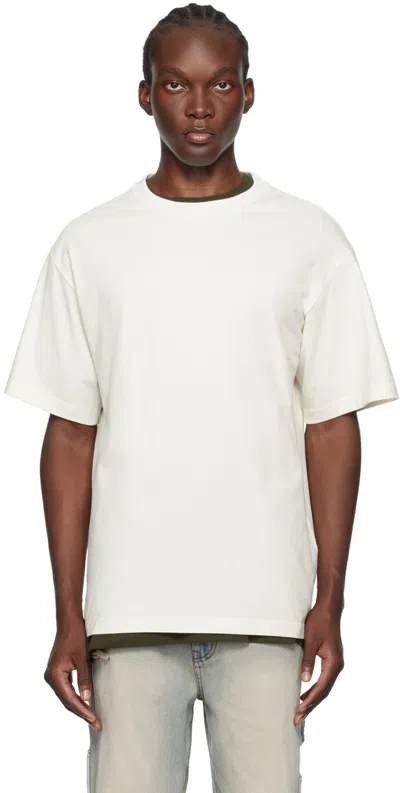 We11 Done Off-white Pearl Beat T-shirt In Ivory