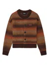 We11 Done Ombre-striped Cardigan In Brown