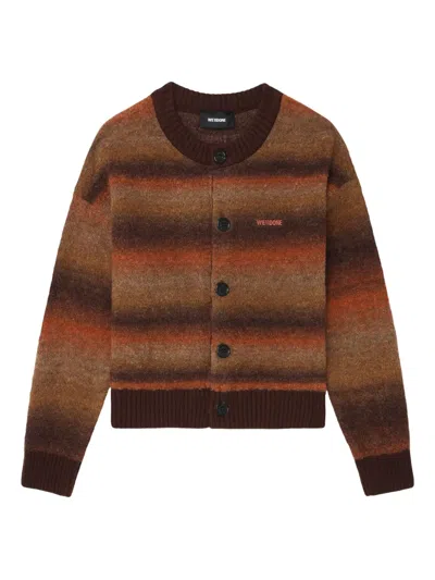 We11 Done Ombre-striped Cardigan In Brown