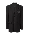 We11 Done Oversized Logo Blazer In Black