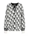 We11 Done Oversized Monogram Cardigan In White