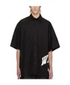 We11 Done Oversized Side-logo Shirt In Black