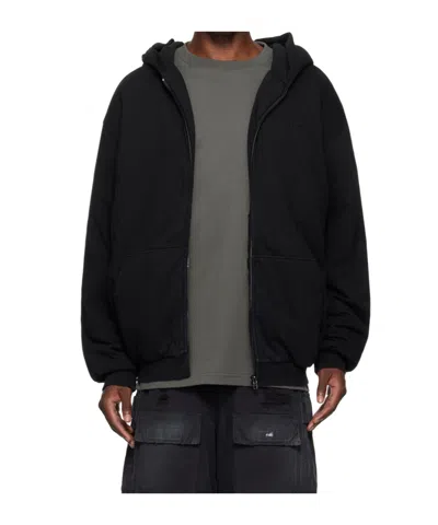 We11 Done Black Padded Hoodie