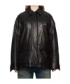 We11 Done Padded Leather Jacket In Black