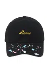 We11 Done Paint-splatter Baseball Cap Hat In Black