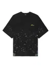 We11 Done Paint-splatter Cotton T-shirt In Black