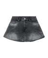 We11 Done Paint-splatter Denim Skirt In Gray