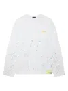 We11 Done Paint-splatter Long-sleeve T-shirt In White
