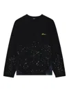 We11 Done Paint-splatter Long-sleeved T-shirt In Black