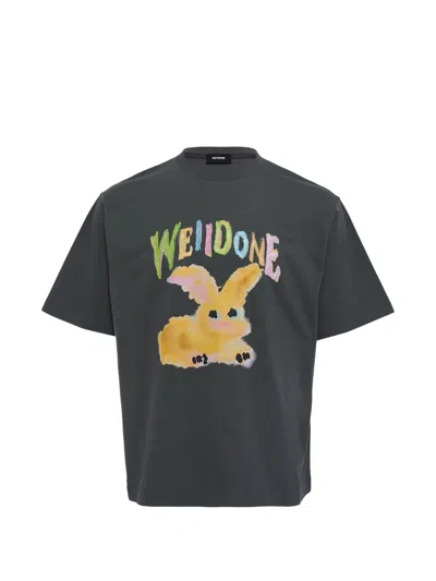We11 Done Painted Rabbit T-shirt In Black
