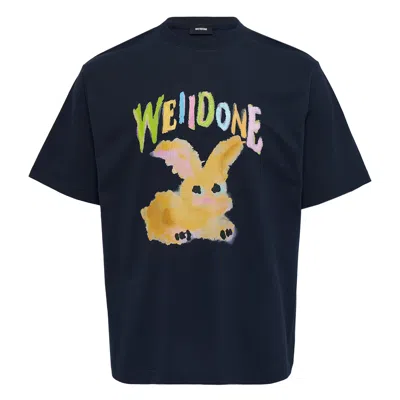 We11 Done Painted Rabbit T-shirt In Black