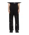 We11 Done Painterly-print Cotton Track Pants In Black