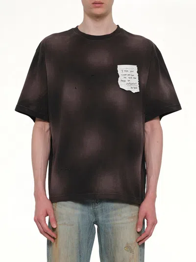 We11 Done Paper Note Grunge T-shirt In Black