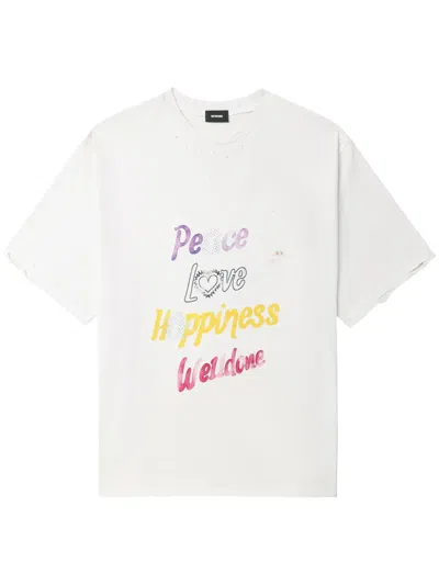 We11 Done Peace Logo-print T-shirt In 白色