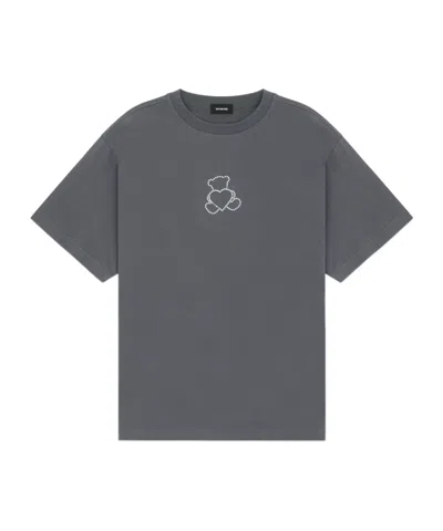 We11 Done Gray Pearl Bear T-shirt In Charcoal