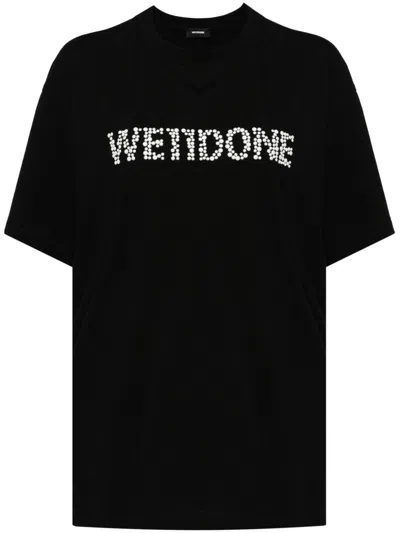 We11 Done Pearl Logo T-shirt In Black