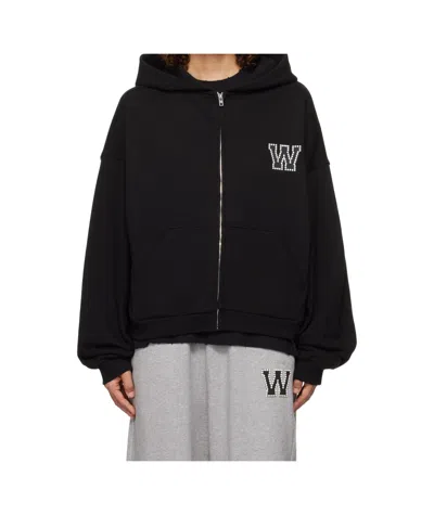 We11 Done Pearl Zip-up Hoodie In Black