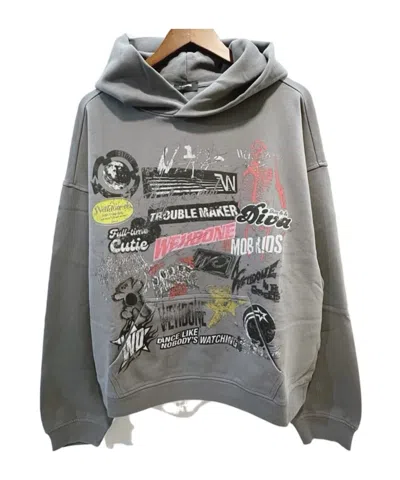 We11 Done Pieces Hooded Hoodie In Gray