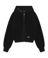 We11 Done Pierced Cashmere Knit Zip-up Hoodie In Black