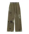 We11 Done Pierced Sweatpants In Green