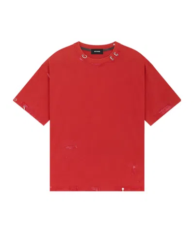 We11 Done Pierced T-shirt In Red