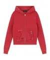 We11 Done Pierced Zip-up Hoodie In Red