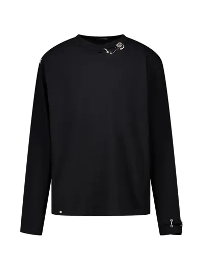 We11 Done Piercing-detail Longsleeve T-shirt In Black