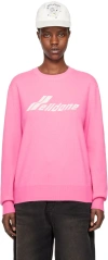 We11 Done Pink Jacquard Sweater In Pink