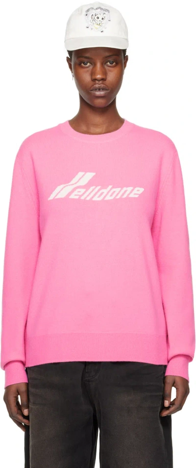 We11 Done Pink Jacquard Sweater