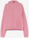 We11 Done Cotton Sweatshirt With Back Print In Pink