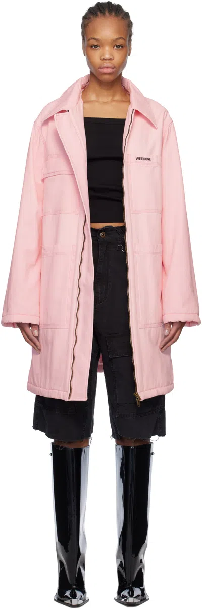 WE11 DONE PINK OVERSIZED WORK COAT