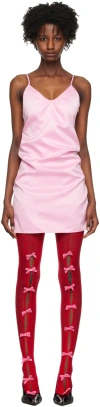 We11 Done Wavy Satin Slip Dress In Pink