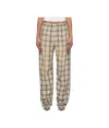 We11 Done Gray Washed Checkered Trousers In Nude