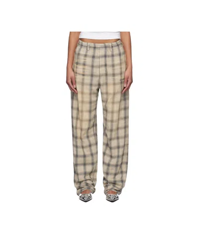 WE11 DONE PLAID CASUAL PANTS