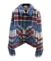 We11 Done Plaid Jacket In Blue